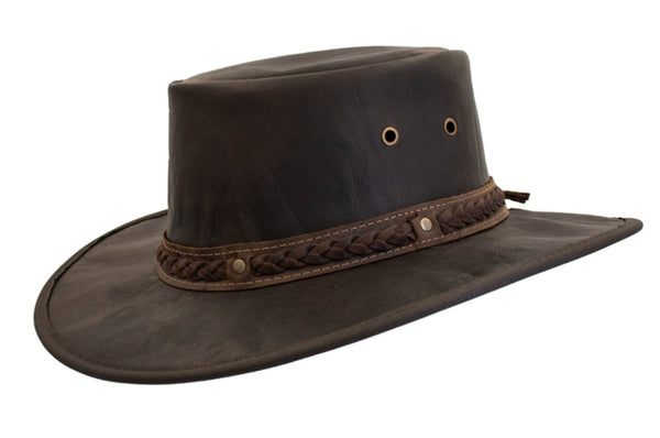 BARMAH HAT 1018CR - Squashy Crackle Kangaroo - Dark Brown