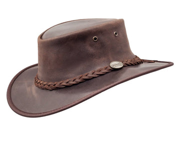 BARMAH HAT 1062BR - Foldaway Oiled - Dark Brown