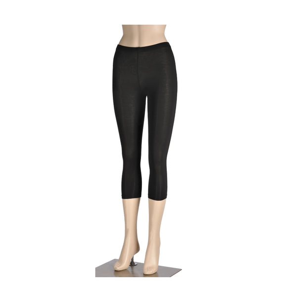 KG-Bamboo Women's Leggings 01 - 3/4 BLACK